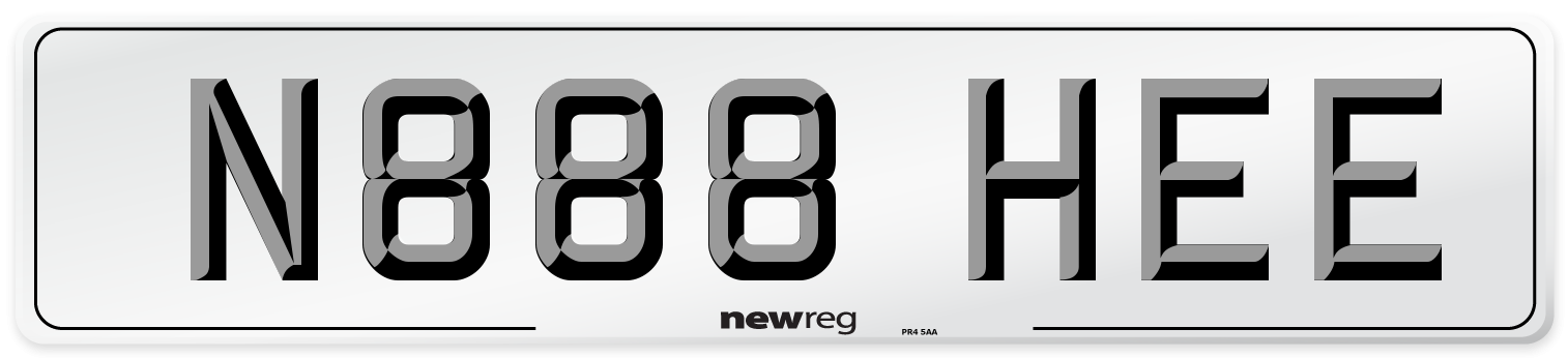 N888 HEE Number Plate from New Reg